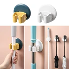 Настенный держатель для швабры, самоклеящаяся вешалка для хранения швабры, в ванную комнату, зонта