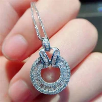 unique design diamond pendant real 925 sterling silver charm party wedding pendants necklace for women bridal moissanite jewelry