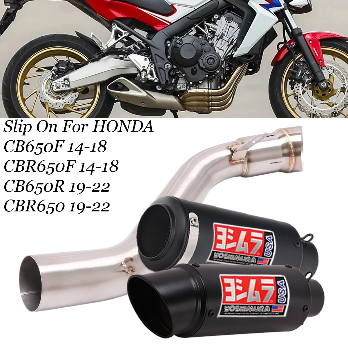 

For CB650F 2014-2018 CB650R 2019-2020 CBR650F 2014-2018 CBR650R 2019-2020 Motorcycle Exhaust Yoshimura USA Muffler Escape Moto