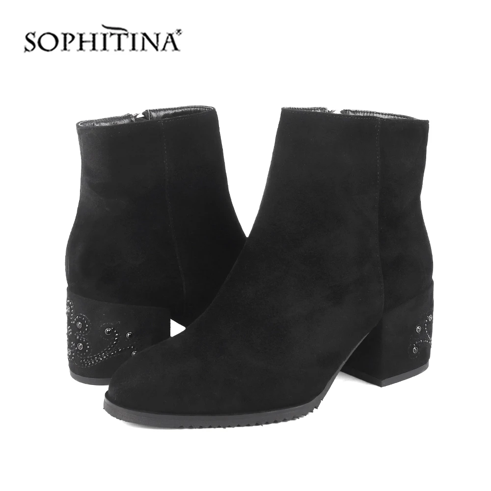 SOPHITINA/шерстяные ботильоны на меху Высококачественная детская замшевая обувь
