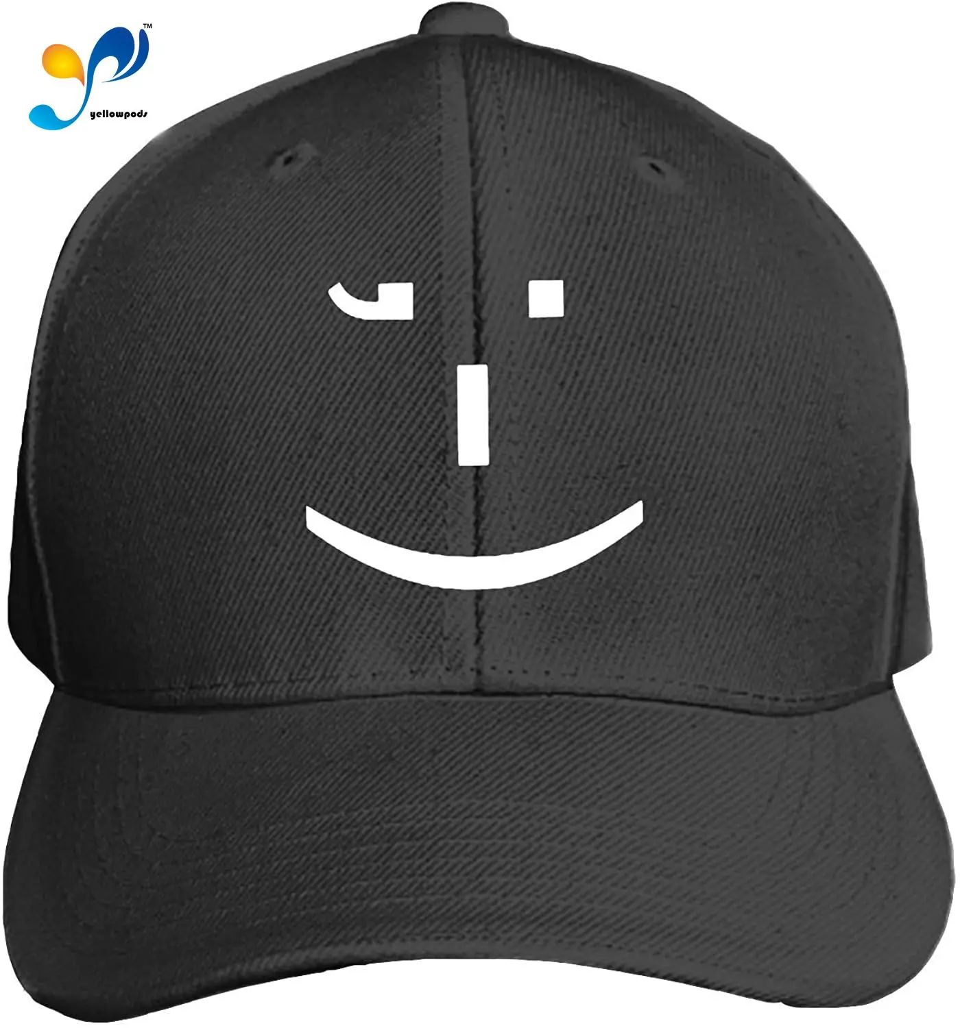 Smiley Men's Structured Twill Cap Adjustable Peaked Sandwich Hat