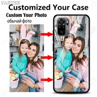 custom your own tempered glass phone case for xiaomi redmi note 10 pro 8t 9s 7 8 9 pro 7a 8a 9a 9c picture name photo diy cover