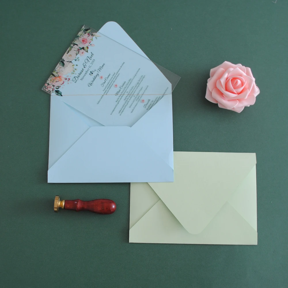 Новое поступление белый цветок свадебное меню акриловая открытка вечерние чные