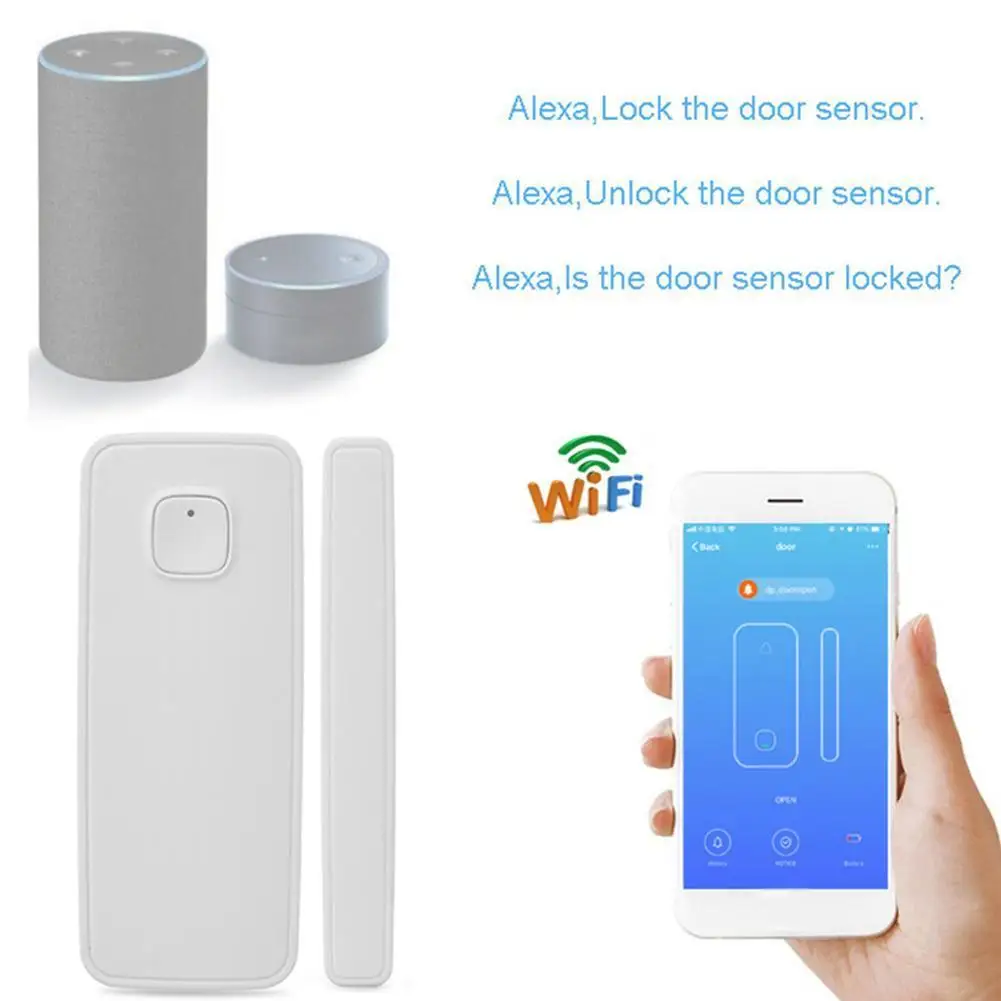 

1Pcs Smart Wifi Door Window Sensor Alarm Smart Life Compatible With Alexa Google Home