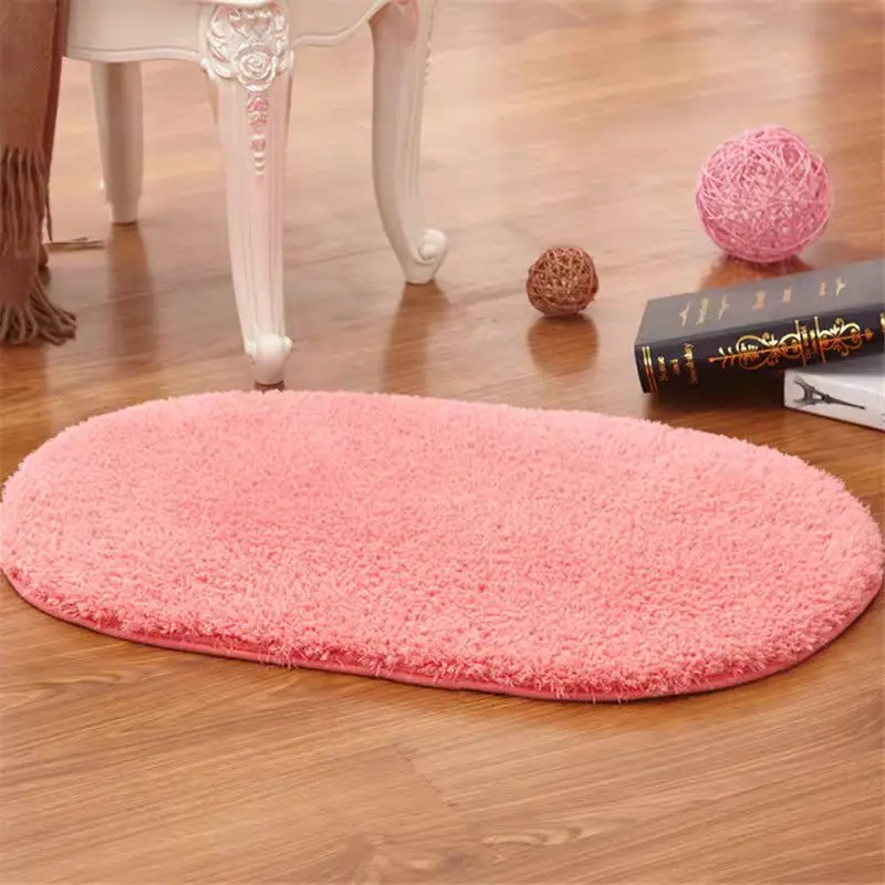

Fluffy Rug Door Mats Indoor Modern Carpet Thick Carpets Non-slip Bathroom Mats Foam Bath Ellipse Small Carpet for Living Room