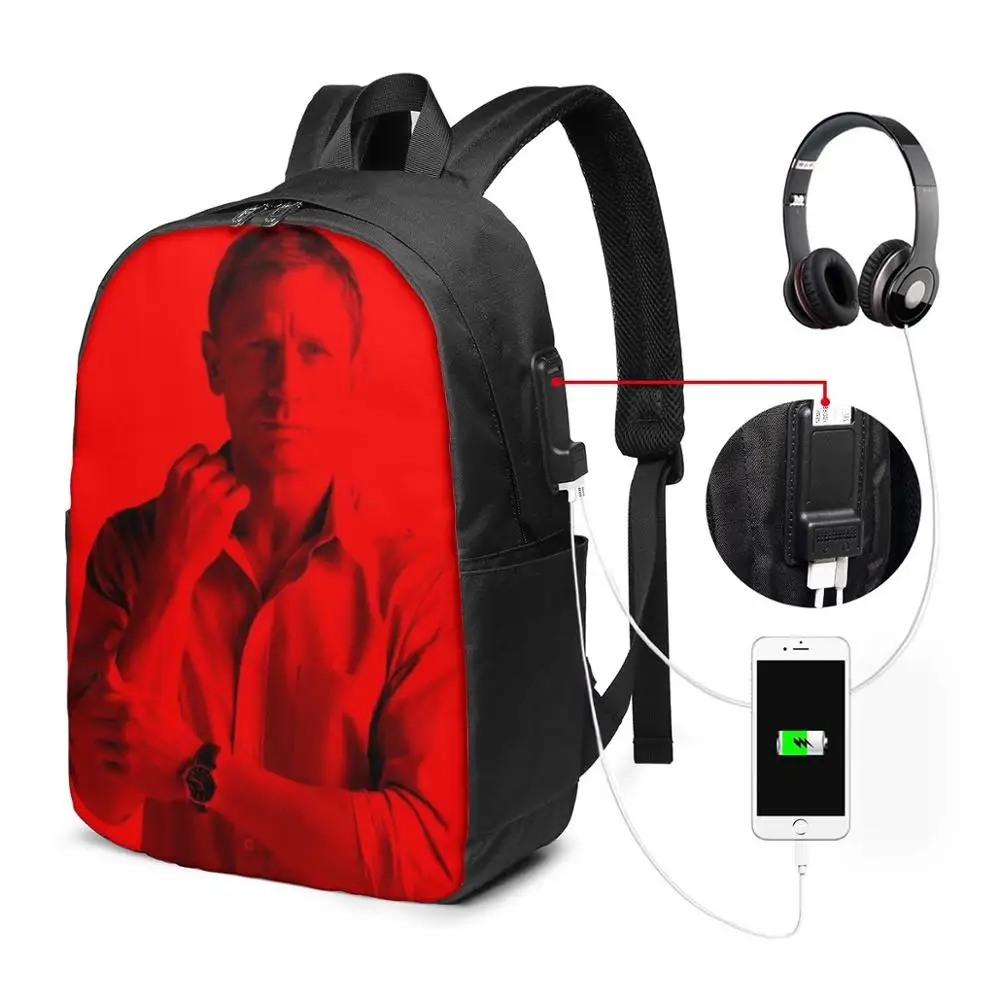 

Daniel Craig Backpack Daniel Craig Backpacks Teen High quality Bag Trend Pattern Multi Function Bags