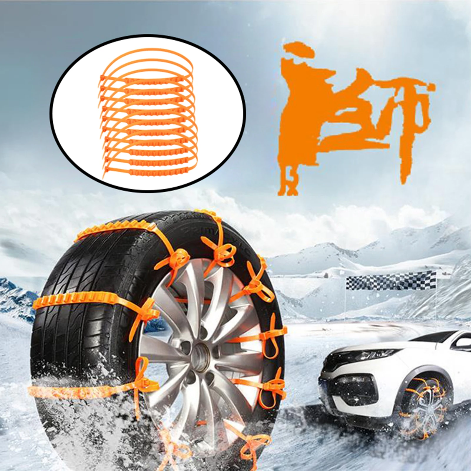 

10Pcs Car Winter Tire Wheels Snow Chains Tyre Cable Belt Winter Outdoor Emergency Chain for Car Truck