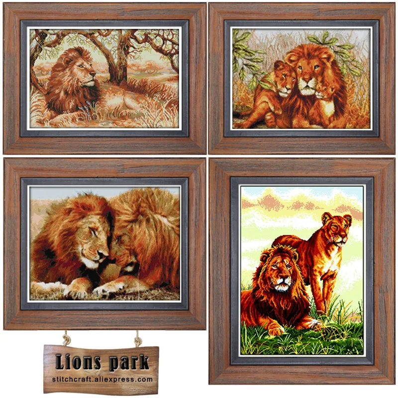Набор для вышивки львами и пар крестиком DMC|embroidery work|embroidery customcanvas digital camera bag |