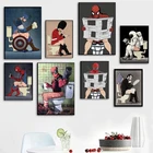 Картина, Человек-паук, Капитан Америка Забавный Туалет серии с персонажами Marvel печати стены искусства картины мода, украшения для дома Cuadros Декор