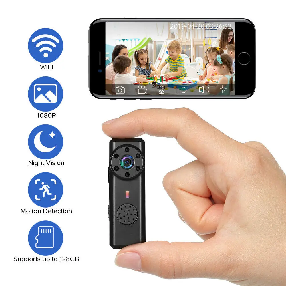 Камера видеонаблюдения CAMSOY Mini инфракрасная камера ночного видения Wi Fi HD 1080P DV DVR