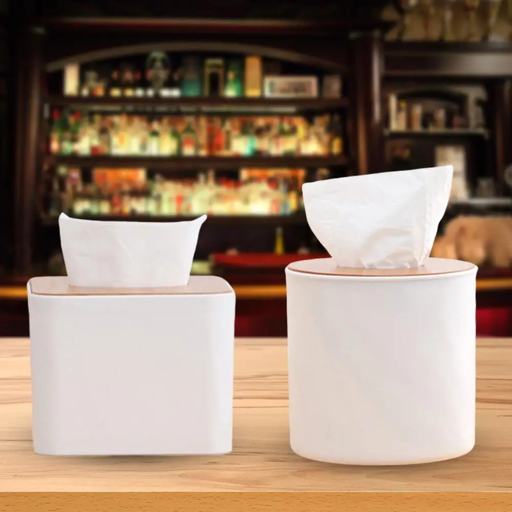 Домашняя кухонная круглая/квадратная деревянная коробка для салфеток чехол