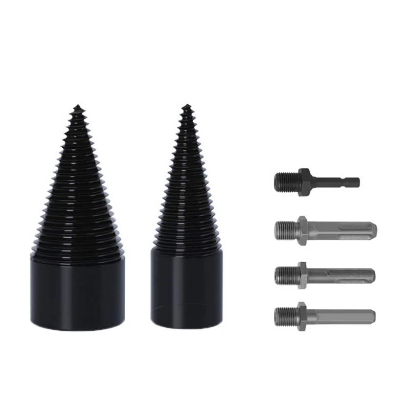 

6 PCS Firewood Machine Drill Bit Kit Chop Wood Splitting Drill Bit Heavy Duty Tool for Hand Drill Electric Hammer