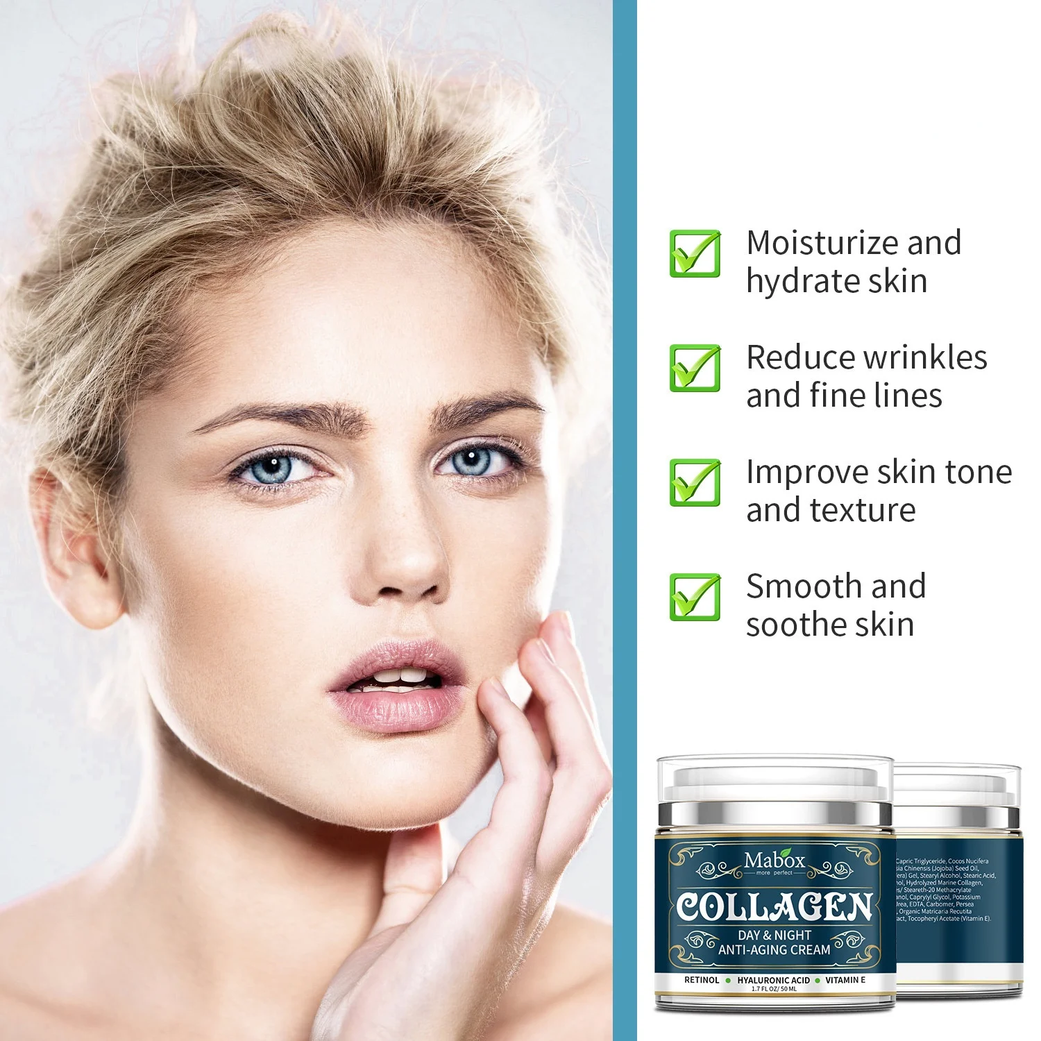 

50g Collagen Anti-Aging Cream Anti-Aging Boost Elasticity and Skin Radiance Rejuvenate Deep Moisturize Promote Renewal Skin Care