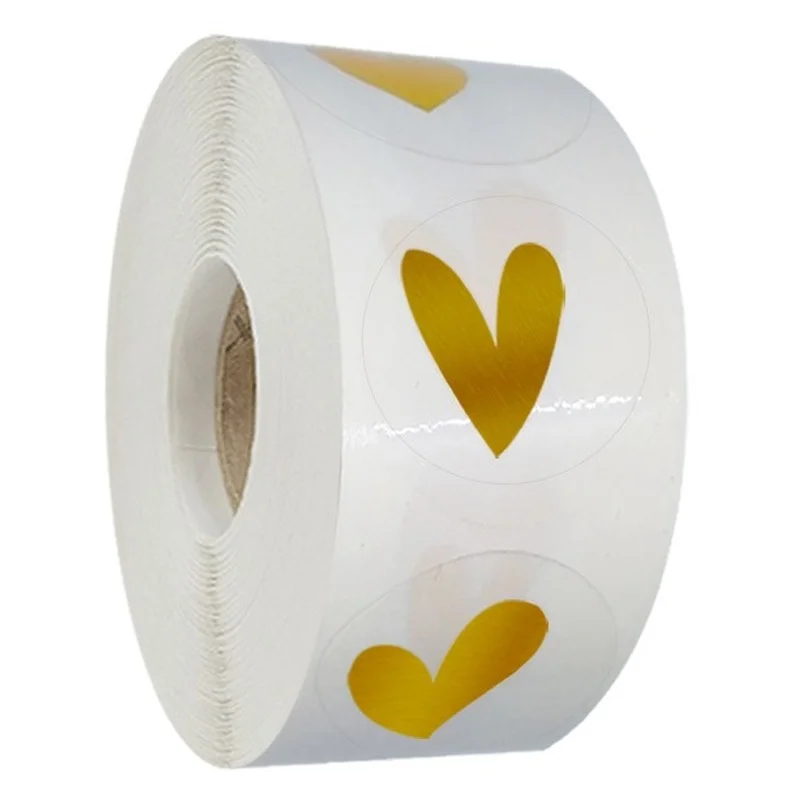 Круглая Прозрачная Клейкая наклейка в форме сердца милая клейкая этикетка для