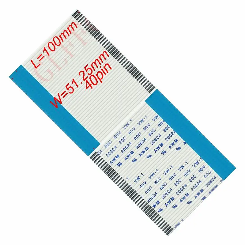 

1,25 шаг 34 ~ 42pin 20 ~ 5000 мм B-Тип Гибкий плоский кабель FFC awm 20624 ROHS для TTL LCD DVD Компьютера