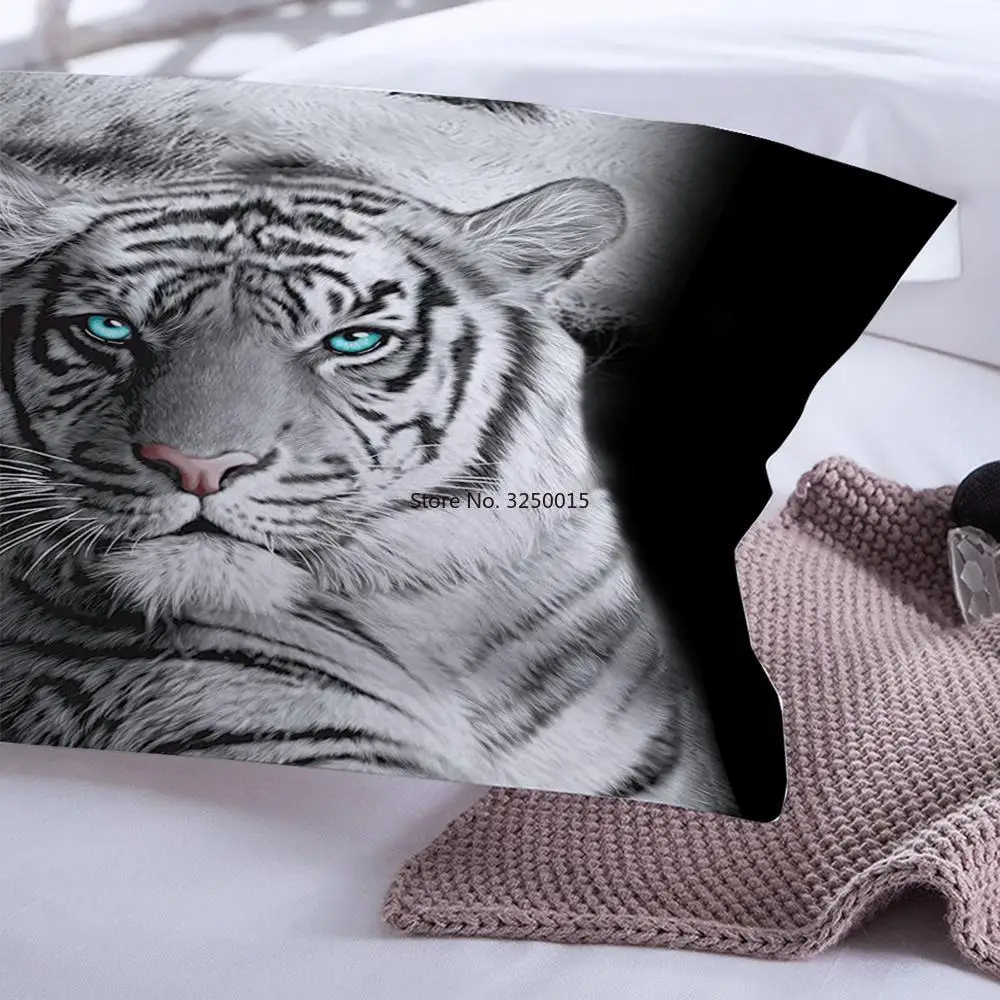 Пододеяльник с 3D рисунком животных комплект черного цвета односпальный двойной