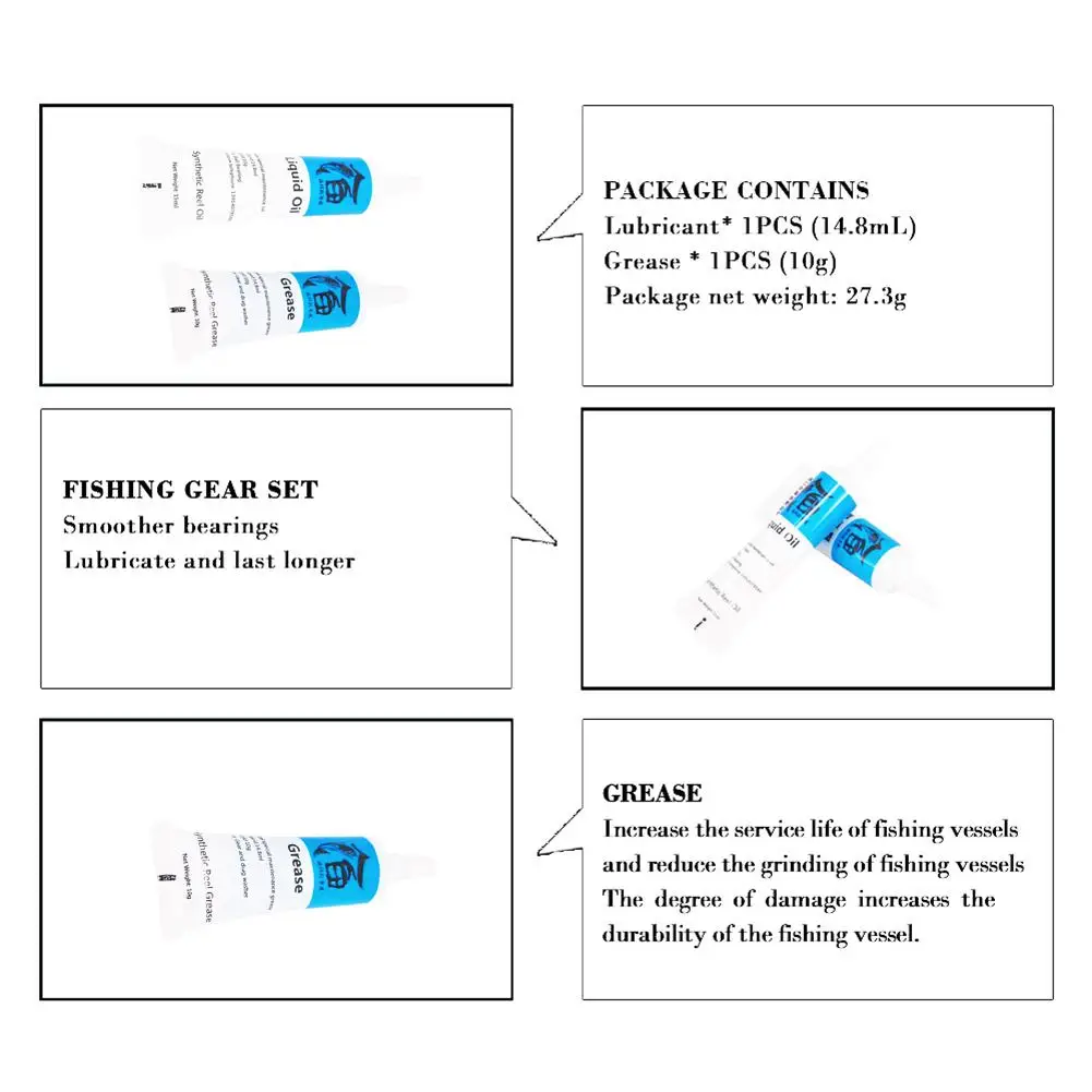 Maintenance Grease Metal Fluted Disc Lubricating Oil Set Of 2 Fishing Reel Bearing Special Lubricant Ryobi | Спорт и развлечения