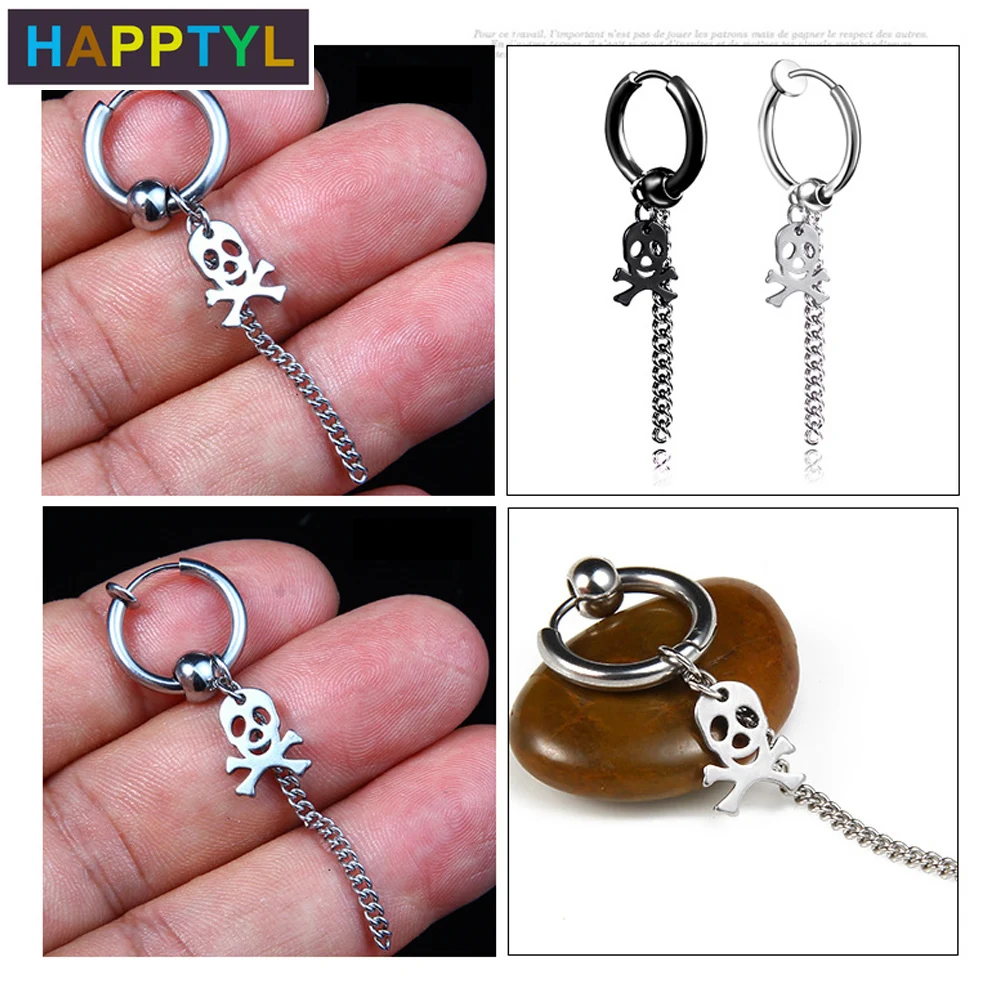 HAPPTYL 1 пара модные ушные серьги гвоздики/клипсы для ушей из титановой стали