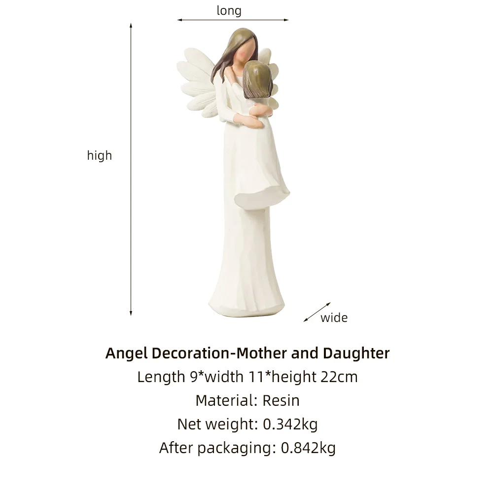 

Creative Angel Figurine Resin Girl Ornaments Nordic Home Decoration Bedroom Decor Accessories Warm Mother's Day Birthday Gift