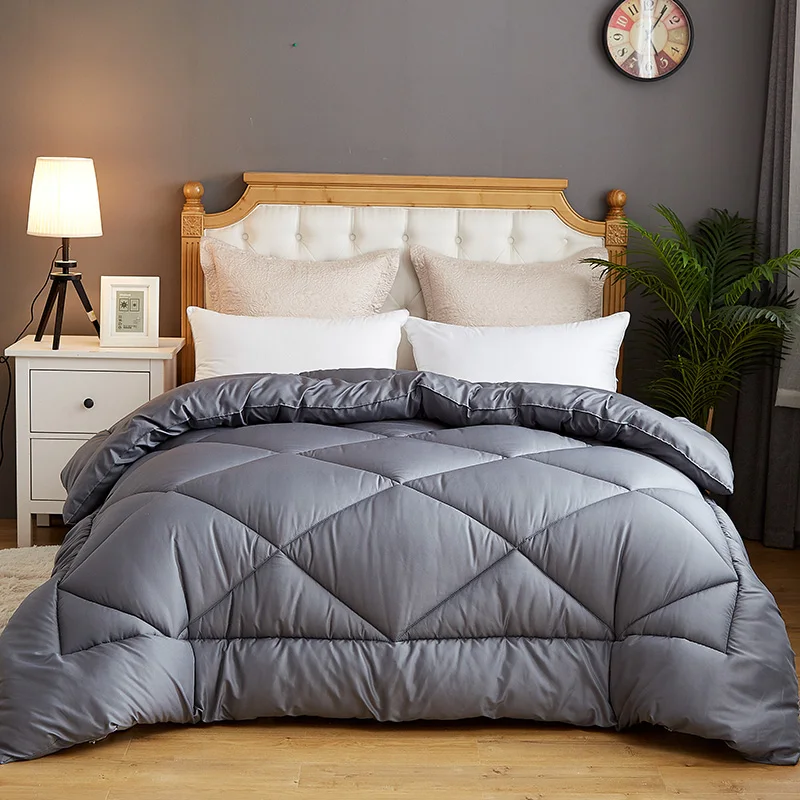 Winter Warm Thicken Comforter Pure Color Thicken Duvet With Stuffing Patchwork Quilt Warm Winter Bed Cover Bedset 220*240CM CF2