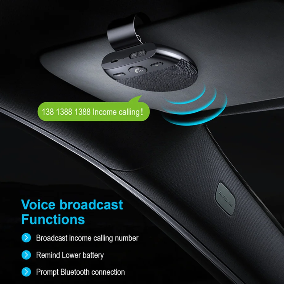 Беспроводной автомобильный Bluetooth V5.0 динамик Громкая связь комплект громкой