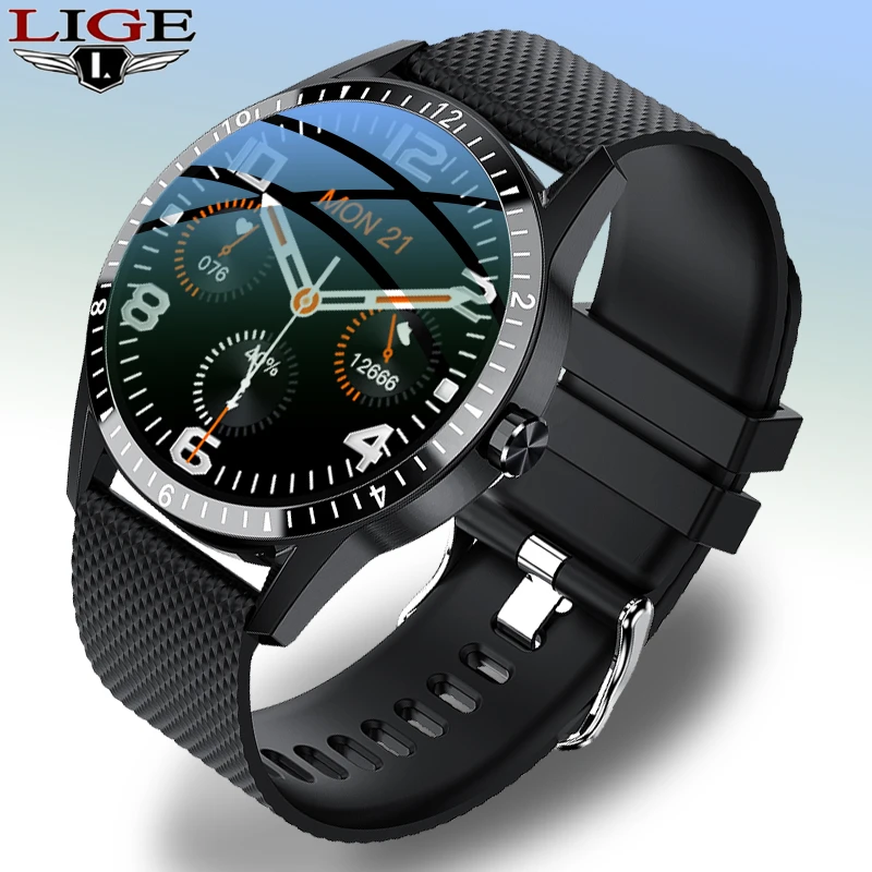 LIGE телефон смарт часы для мужчин и женщин Смарт водонепроницаемые Android ios