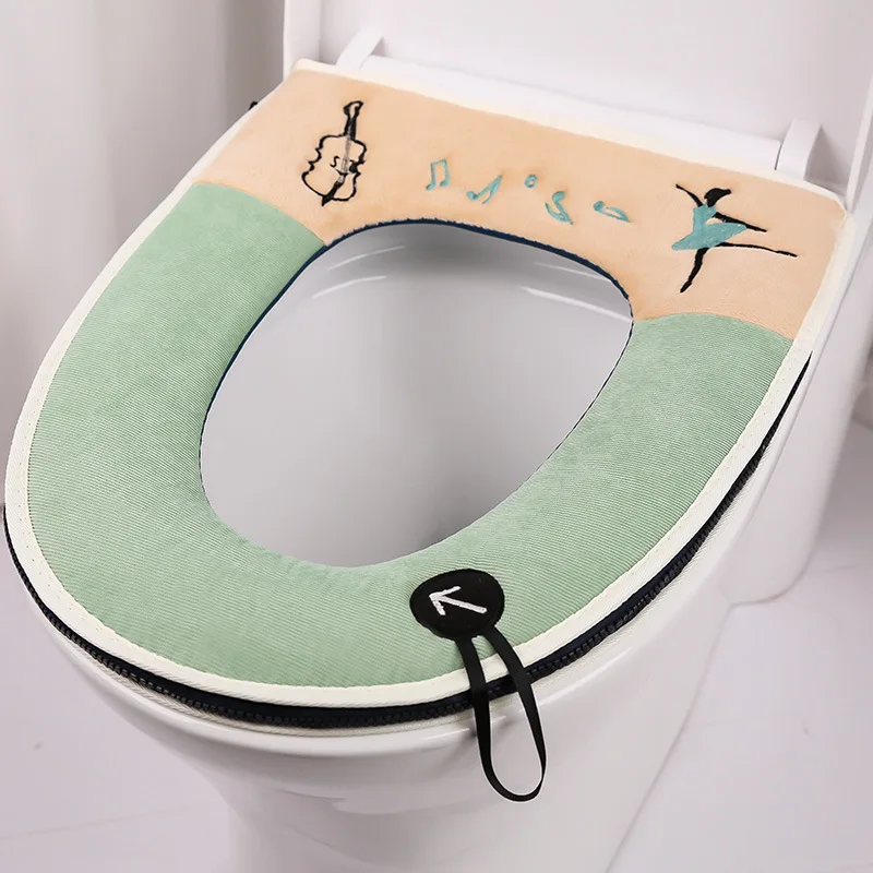 Подушка для сиденья унитаза с вышивкой Товары ванной комнаты утепленный коврик