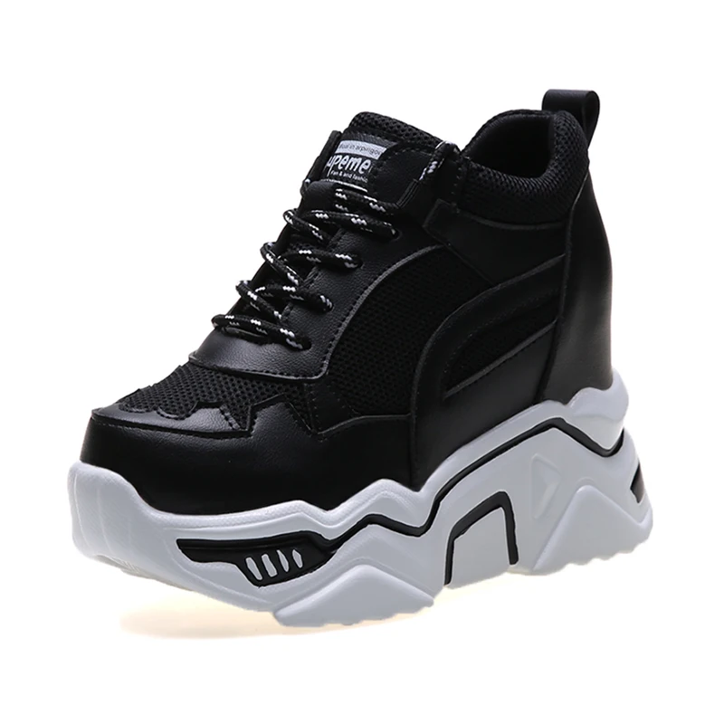 

Hidden Heels Wedge Platform Sneakers Women Casual Lace Up Thick Bottom Walking Shoes Woman Non Slip Yellow Sneakers Mujer