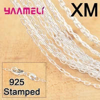 100 925 sterling silver jewelry link necklace chains with lobster clasps for pendant diy jewelry findings 30pcs 18 inch45cm