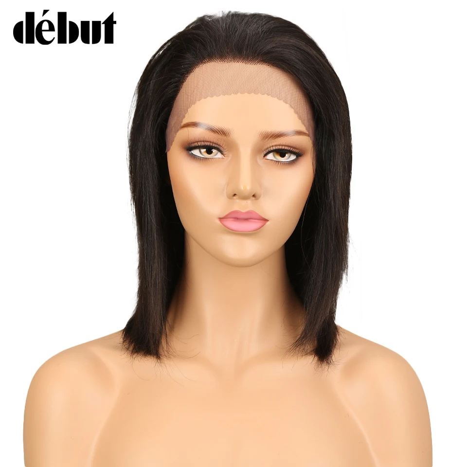 Дебютные бразильские прямые волосы Remy парик из человеческих волос на шнуровке