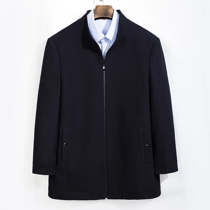 Модное мужское шерстяное пальто 10XL 8XL 2020 зимний теплый однотонный Тренч