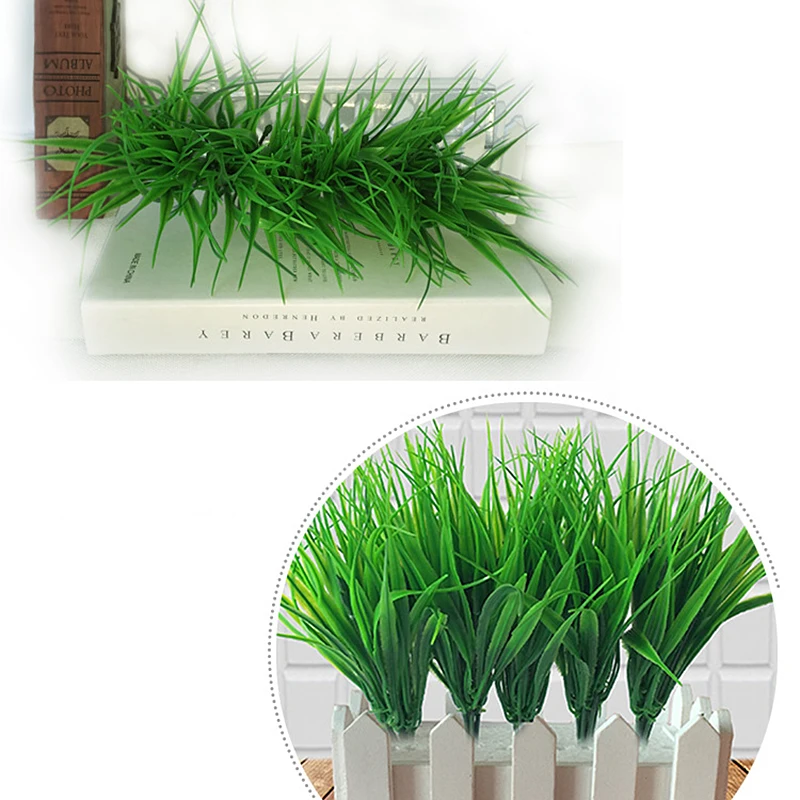 

5PCS Artificial Fake Plastic Green Grass Plants Flowers For DIY Home Office Shop Decoration Supplies