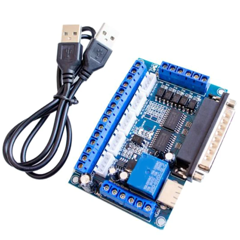 CNC 5-осевой шаговый двигатель драйвер интерфейсная плата с USB кабелем оптомуфта