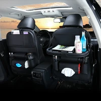 pu leather car seat back organizer storage bag pad drink chair storage pocket box travel stowing tidying automobile accessories