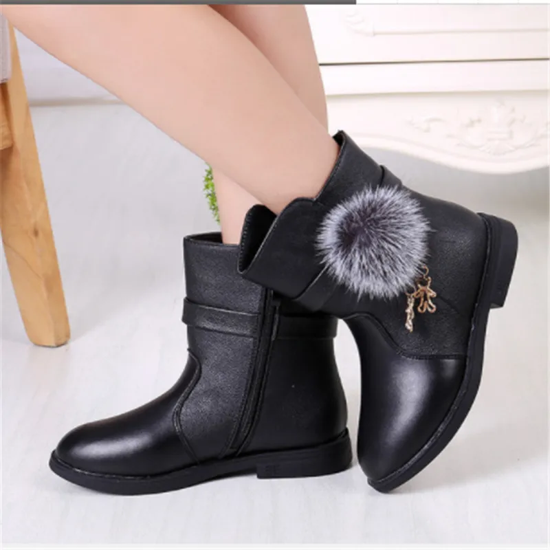 Детские ботинки для маленьких девочек Зимние ботильоны детская обувь 2019 теплая