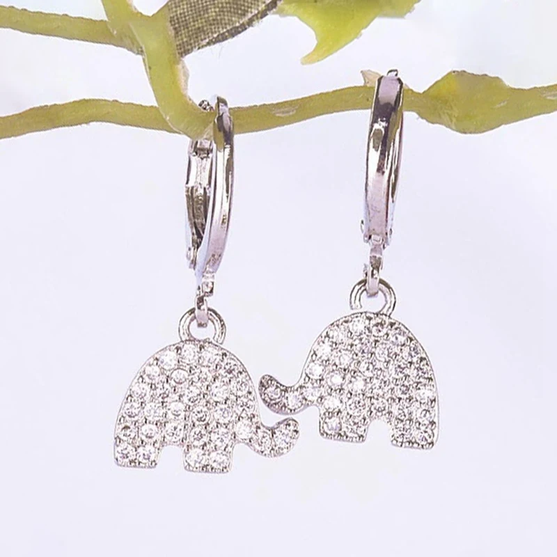 

2021 New Fashion Creative Exquisite Cartoon Elephant Geometric Jewelry Ladies Engagement Wedding Valentine's Day Gifts Earrings