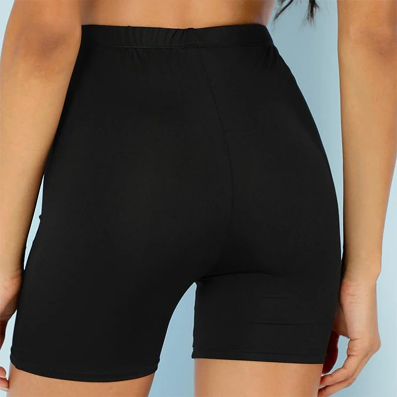 

Shorts Women Thin Fitness Casual High Waist Fashion Biker Shorts Summer Slim Knee-Length Bottoms Black Cycling Shorts Streetwear