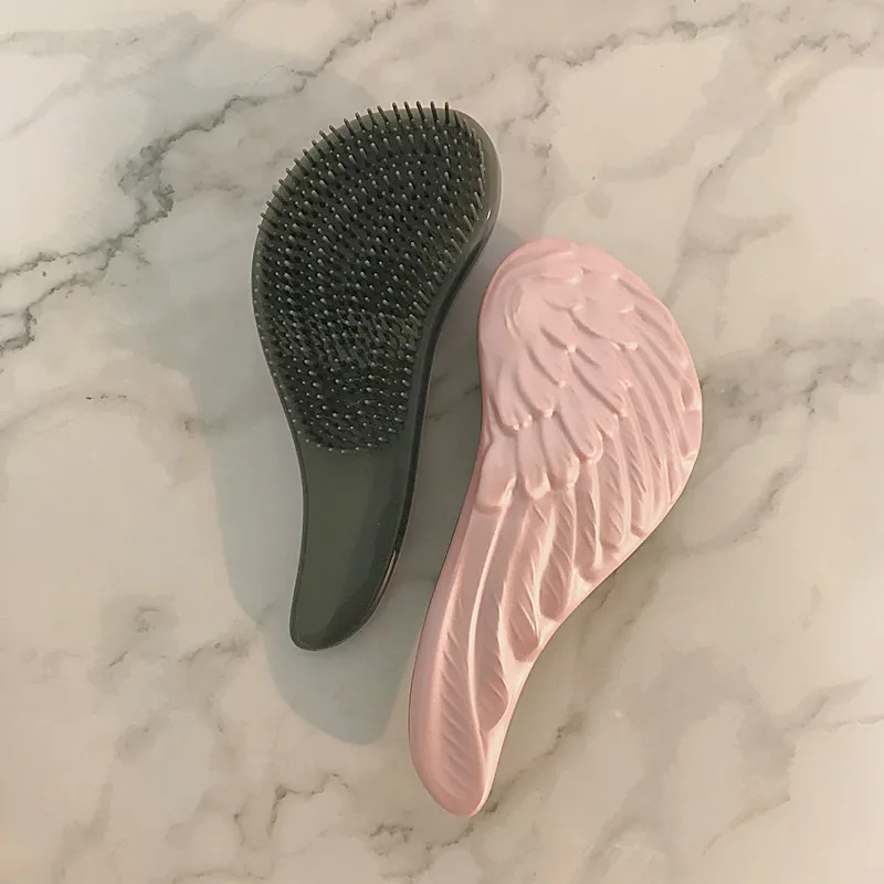 

100% New Hot Practical Massage Tangle Comb Hair Brush Professional Hairbrush Anti-static White Angel Wings Comb Free shipping