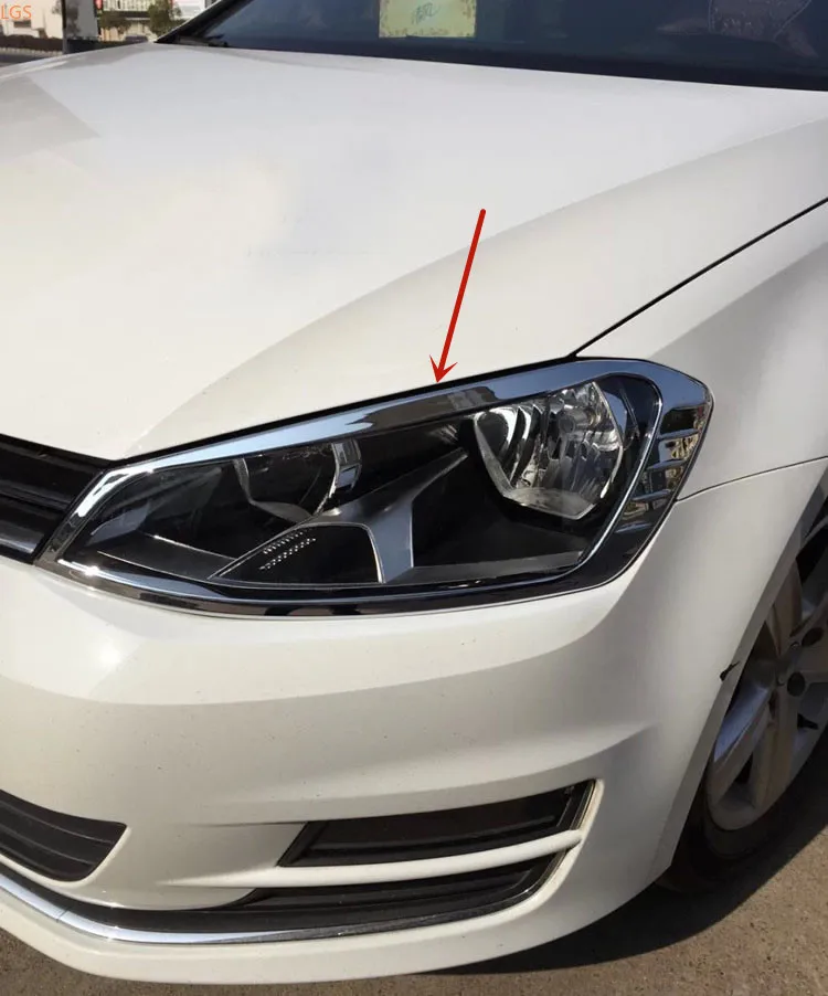 

For Volkswagen Golf 7 2014-2017 ABS Chrome Front and rear headlight decoration frame Anti-scratch protection Car styling