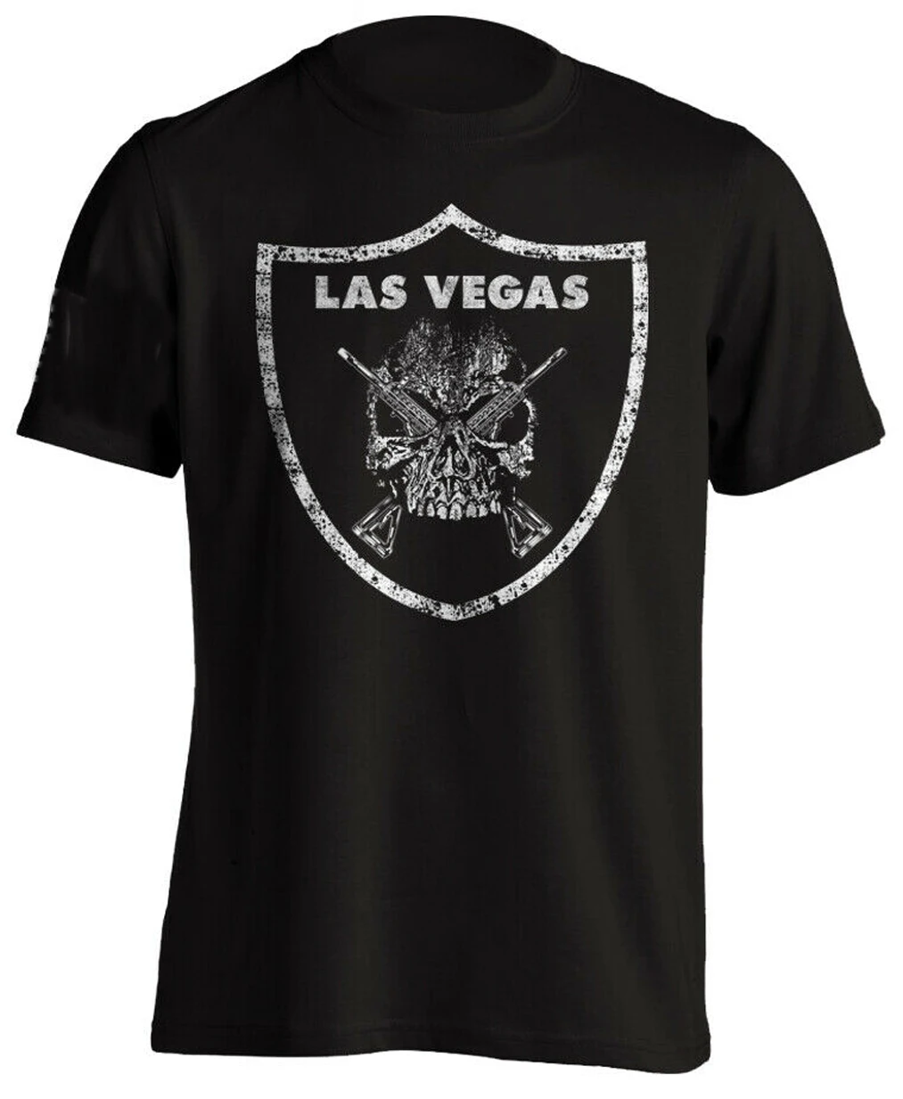 

Las Vegas Raiders Military Style Skull Grunge T-Shirt. Summer Cotton Short Sleeve O-Neck Mens T Shirt New S-3XL