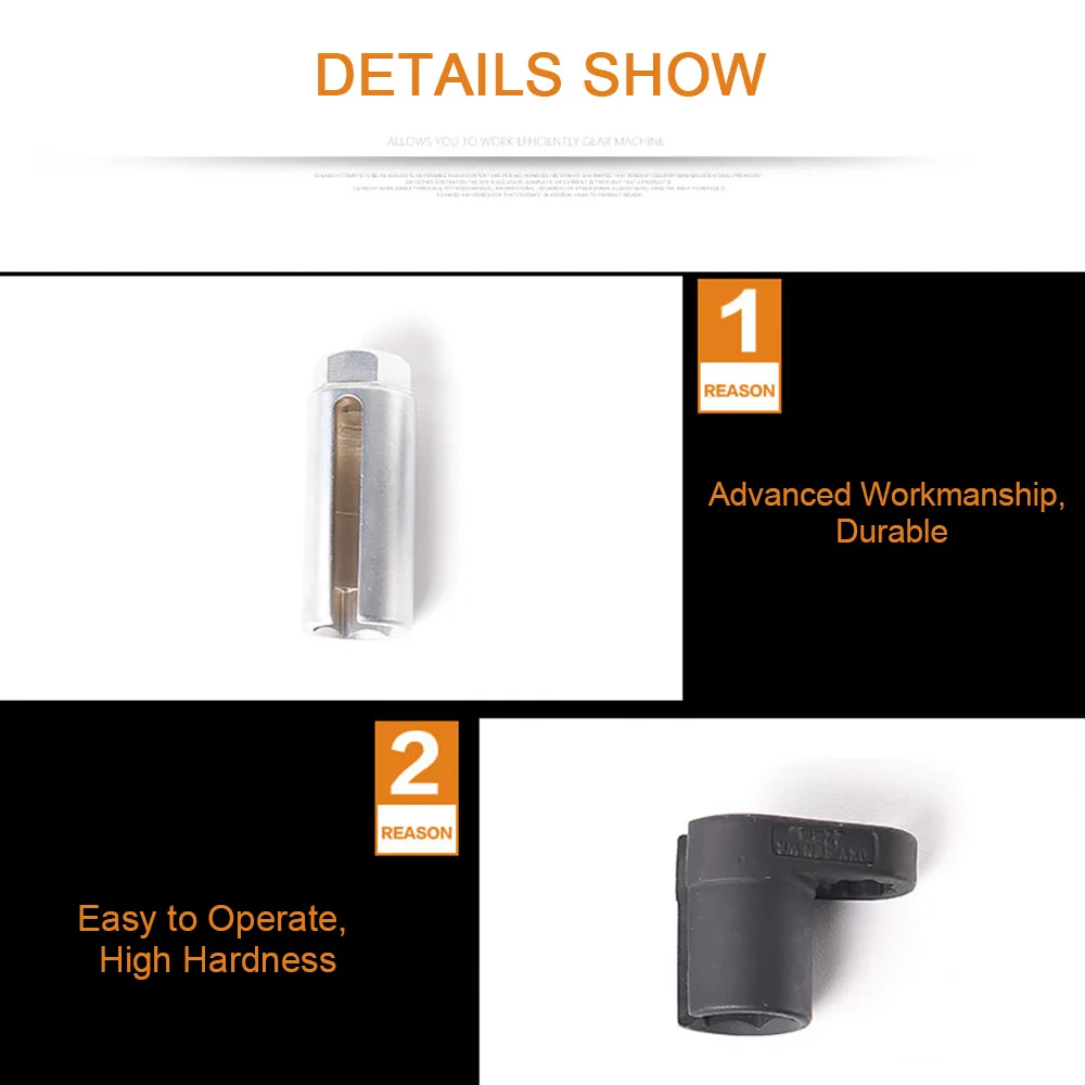 

5 Pcs Automotive Oxygen Sensor Socket Wrench Removal Tool and Thread Chaser Set