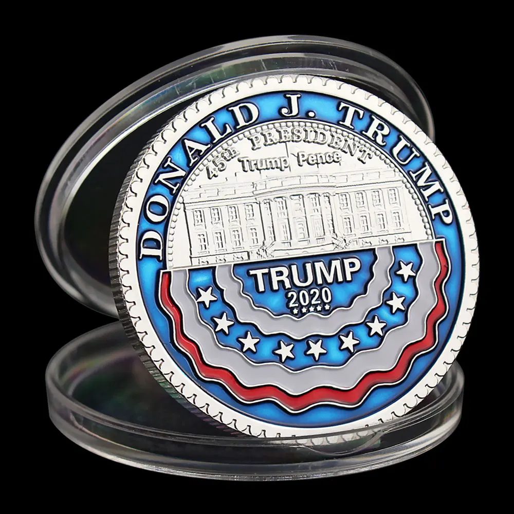 

President of United States Donald Trump Collectible Silver Plated Coin Keep America Great Souvenir Coin Commemorative Coin