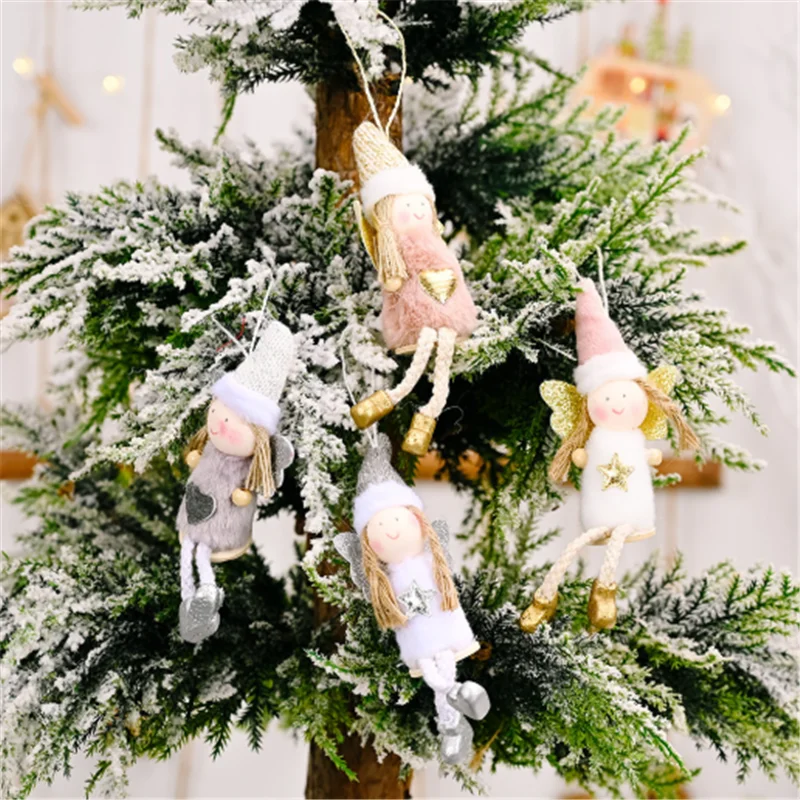 

2022 Home Christmas Tree Decoration Pendant Plush Angel Girl Doll Navidad Merry Christmas Xmas Christmas Decoration