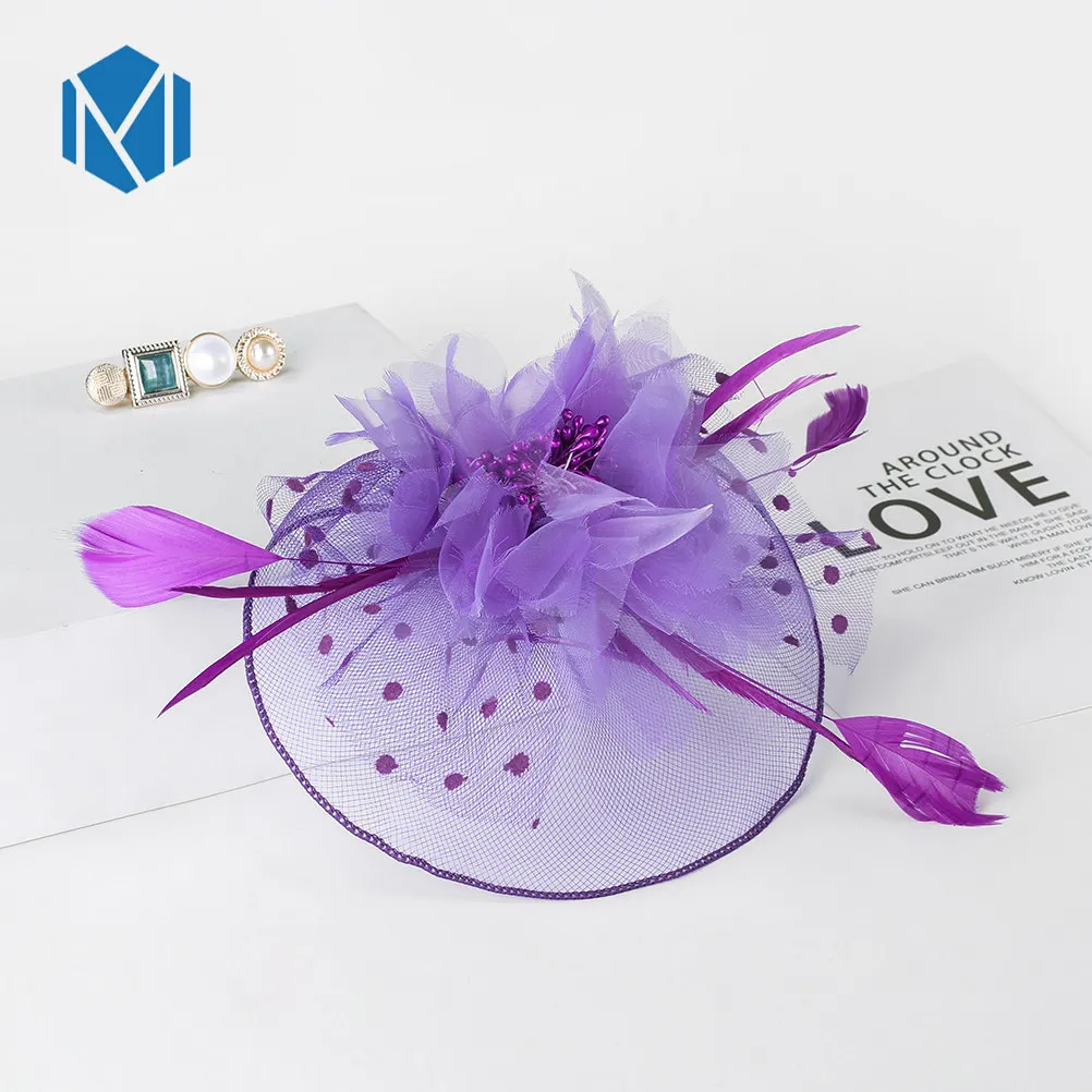 Purple Hairpins М мизм 1 шт. выпускные/вечерние заколки для волос для женщин Цветочная вуаль заколки элегантные кружевные Заколки Подарок аксессуары для волос - Цвет: Purple Hairpins