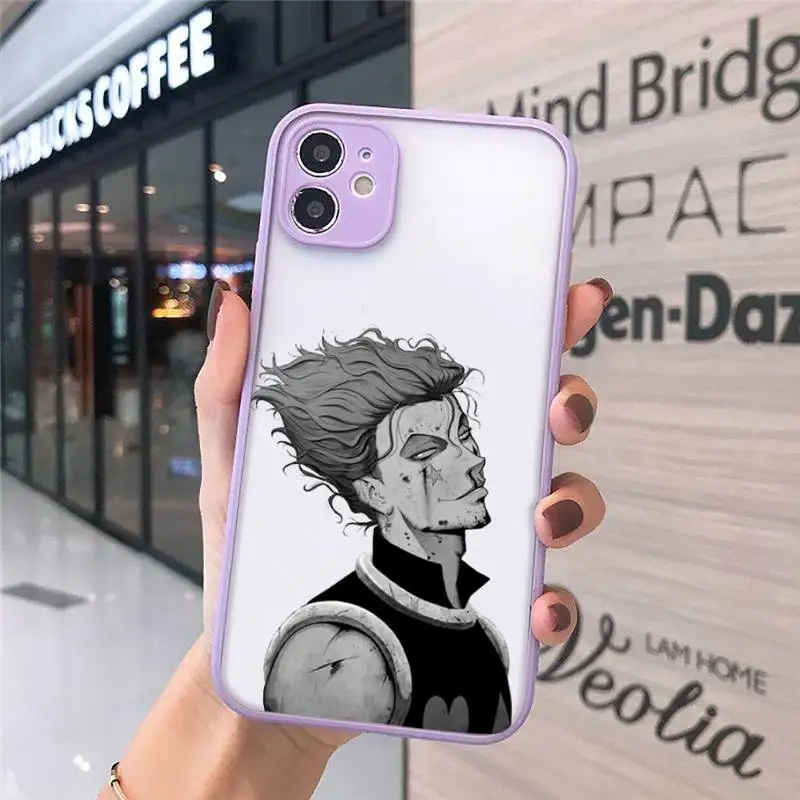 

Hisoka hunter x hunter Phone Case For iPhone 12 11 Mini Pro XR XS Max 7 8 Plus X Matte transparent Purple Back Cover