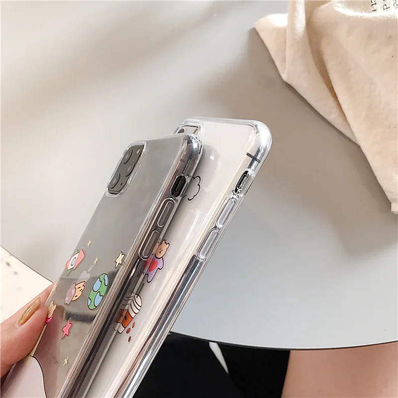 Милый корейский чехол с изображением кофейных медведей для iphone 11 Pro Max xs max xr x 6 6s 7 8