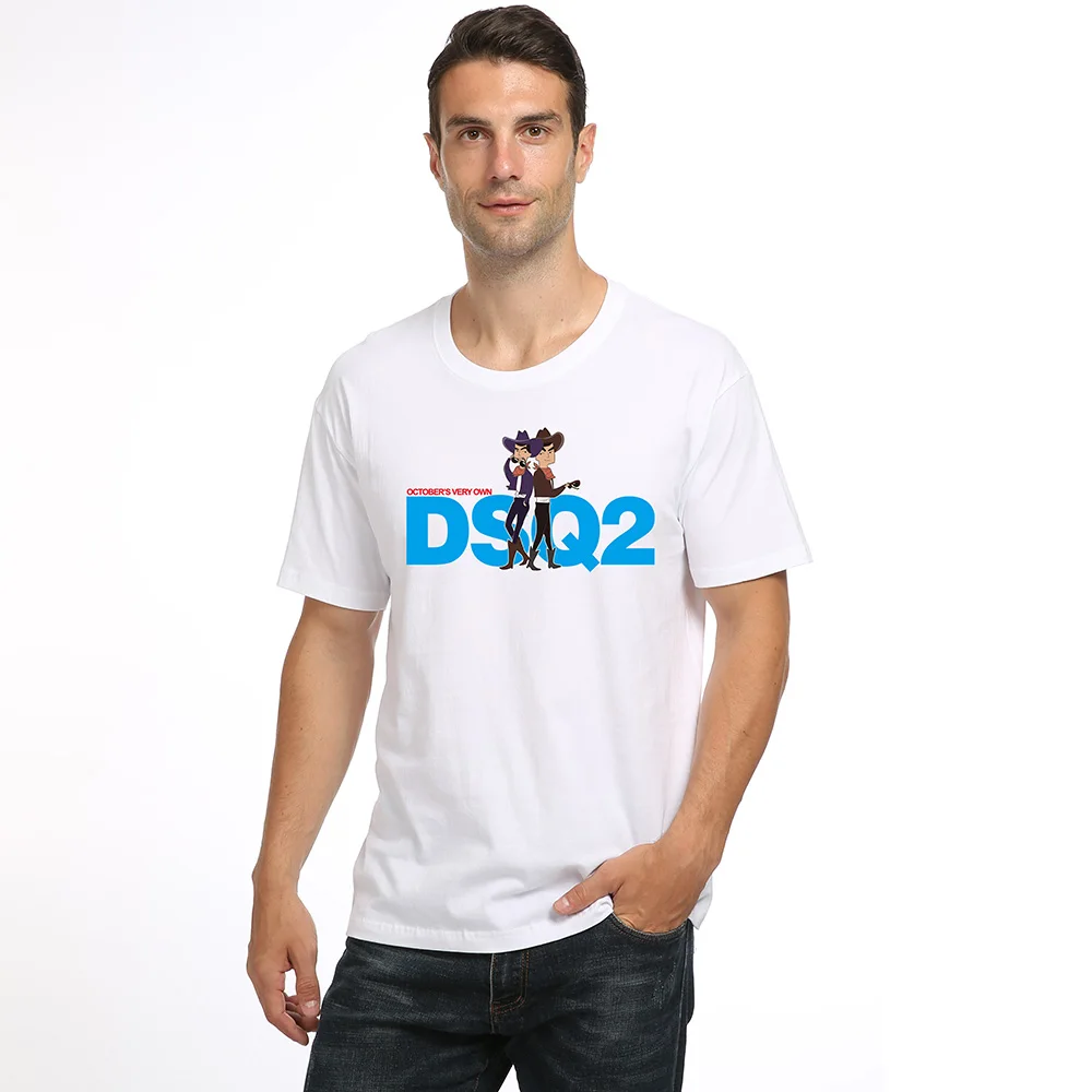 

DSQ brand summer style 100% cotton men black T-shirt casual O-Neck T-shirt short sleeve tees white DSQ2 letter T-shirt for men