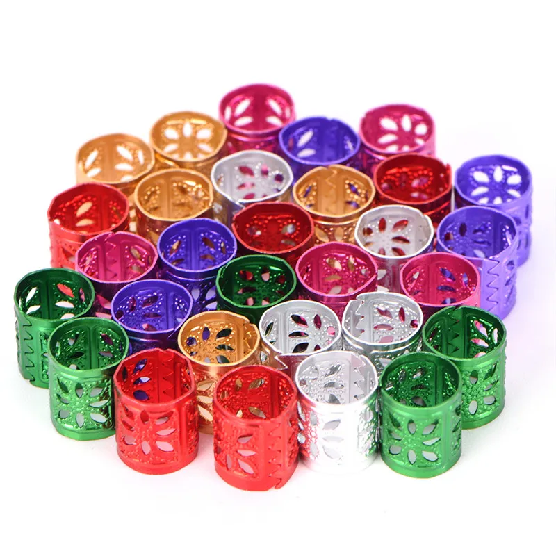

50Pcs Metal Hair Rings Beads Adjustable Braids Hair Clips Dreadlock Beads Cuffs Clips For Hair Accessories