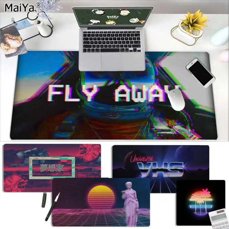 Maiya Новые поступления retrowave vaporwave DIY дизайн игровой с узором коврик для мыши