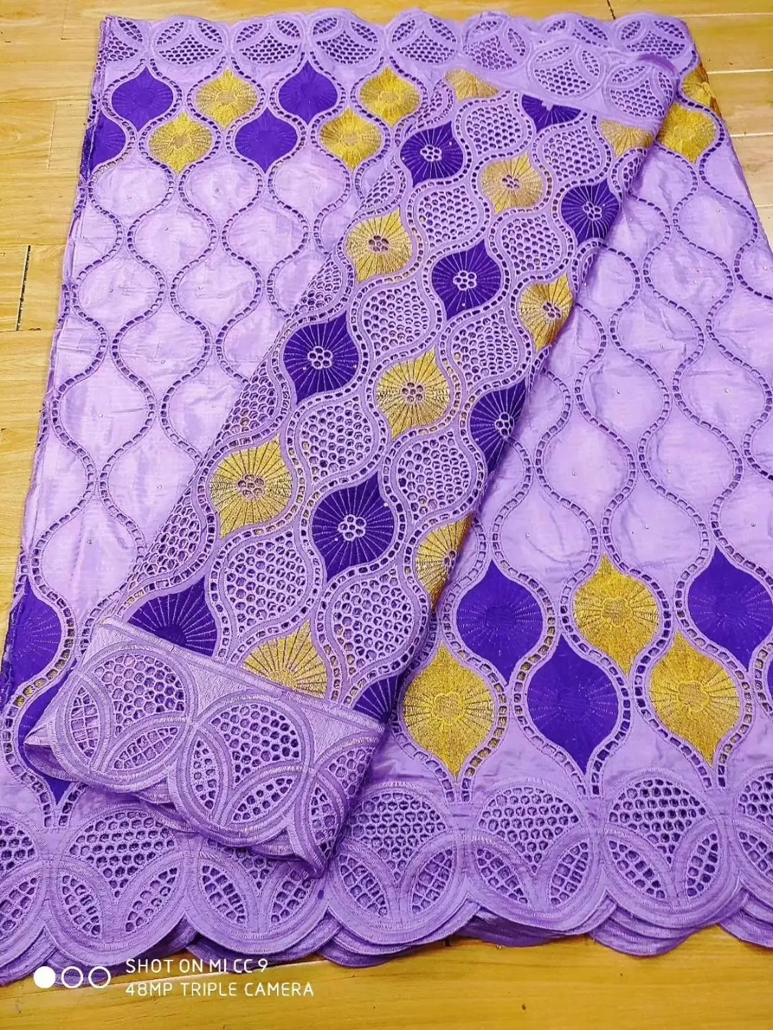 

2.5yards +2.5yards cotton lace with bazin riche lace fabric good quality swiss voile lace in hollw out style fashion KC894